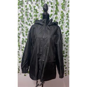 Black windbreaker